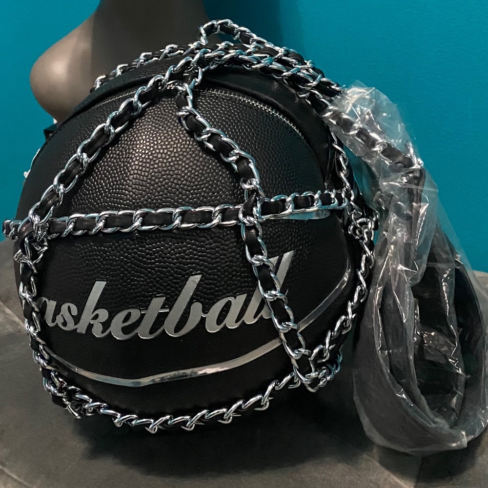Unique Black & Silver Basketball Purse